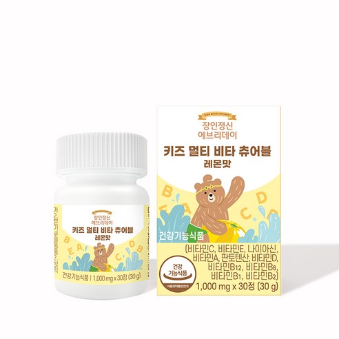 장인정신 에브리데이 키즈 멀티 비타 츄어블 레몬맛, 30정, 3개