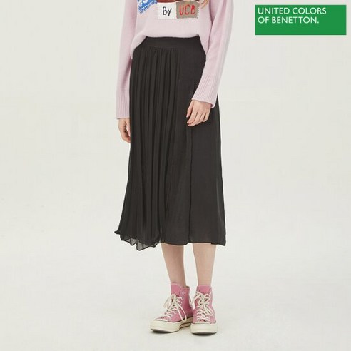 베네통 데인즈 데미안 주름 스커트 BASK02311_BK 베네통스커트 베네통 데인즈 데미안 주름 스커트 BASK02311_BK 베네통스커트