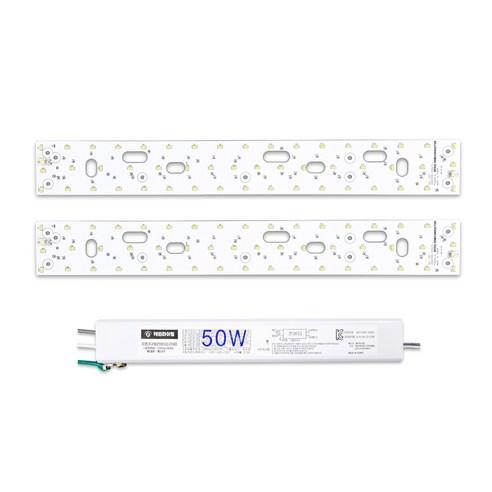 케빈라이팅 국산 삼성칩 조명 거실등 리폼 LED 모듈 거실주방등 50W 540x70mm(2장), 삼성 LED 칩, 표준형4000K(연한노란빛)