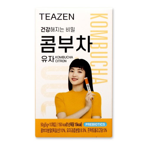 상큼한 유자향에 살아있는 유산균까지! 티젠 콤부차 유자