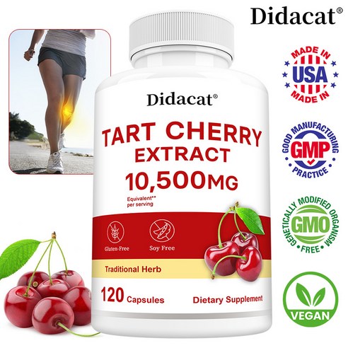 타마린드 체리 추출물 10,500mg - 고기능성 포뮬라, Non-GMO, 글루텐 프리 - 타마린드 체리 주스 추출물로 관절 및 피부 건강에 도움, 3개, 120회분