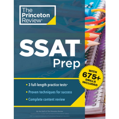 (영문도서) Princeton Review SSAT Prep: 3 Practice Tests + Review & Techniques + Drills Paperback, English, 9780593516997