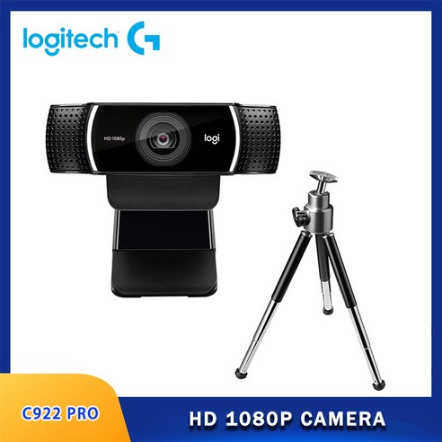 오리지널 Logitech C922 Pro Stream 웹캠 1080P 카메라 HD 비디오 스트리밍 및 녹화 720P 60Fps 삼각대 포함, 01 C922Pro