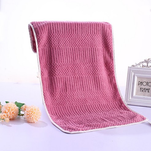 ZZJJC 코랄 타월 극세사 타월 드라이물수건, 75*35cm 【카드지], 길상격포도자색