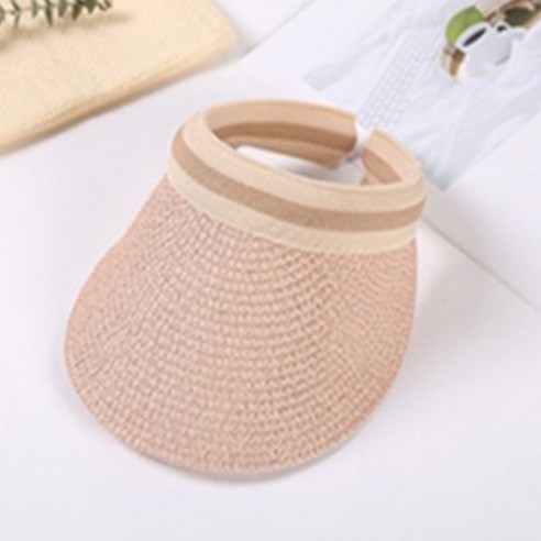 앙상블 아동 리본 밀집 선캡 모자 키즈 남아 여아 가벼운 라피아 썬캡 휴가