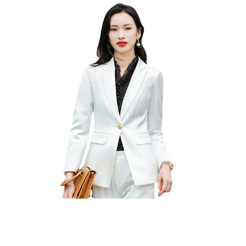 ANKRIC 정장 셔츠 아세테이트 새틴 레드 작은 정장 재킷 여성 봄과 가을 패션 기질 수석 사장 비즈니스 정장