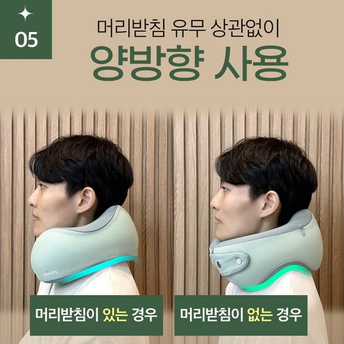 우디우디 여행용 기내용 메모리폼 목베개 쿠션, 그린