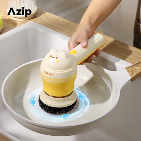 Azip 에이집 카툰 전동 청소솔 충전식 청소브러쉬 본채+청소솔 4종, 5세트
