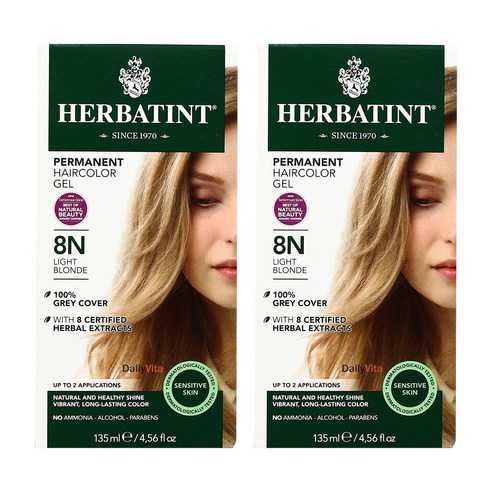 허버틴트 퍼머넌트 허벌 헤어컬러 젤 135ml, Light Blonde, 2개