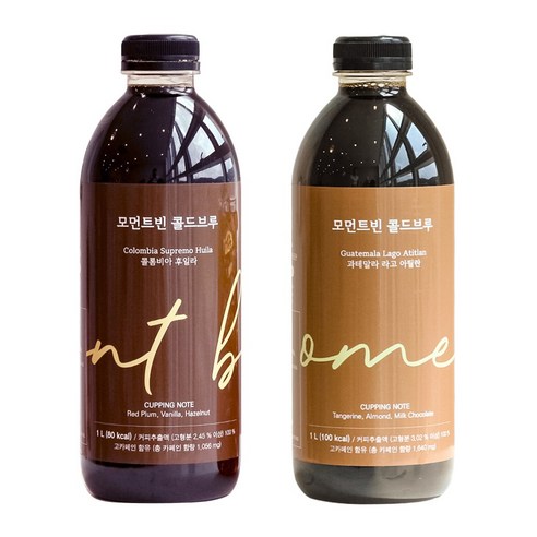 모먼트빈 콜드브루 1L X 2병 프리미엄 더치커피 원액 액상 커피 선물 답례품 콜롬비아