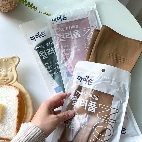 주방에 색감과 편안함을 선사하는 쿼카스마켓 마미손 컬러풀 고무장갑