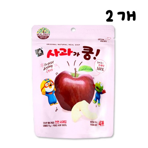 뽀로로 사과가 쿵 사과칩, 15g, 2개