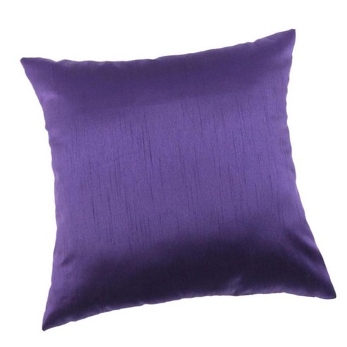 솔리드 실크 천 쿠션 커버 부드러운 줄무늬 베개, Purple_50x50cm, 폴리 에스터
