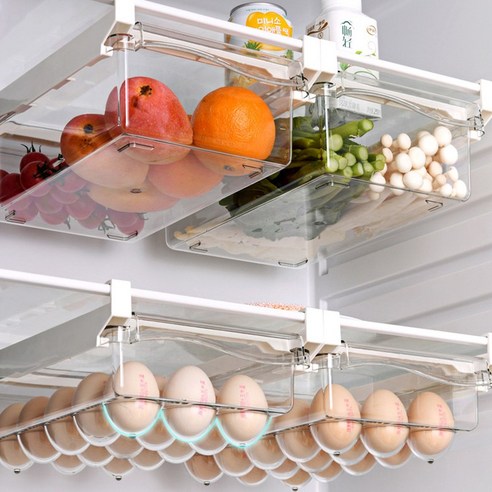 냉장고 정리를 더 편안하게, 구디푸디 냉장고 정리 슬라이딩 수납함 계란 트레이
