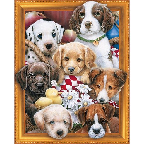 돌아라 예쁜 캔버스형 액자 보석 십자수 DIY 비즈공예 40x50cm, 40*50cm, 1개, ZP2001