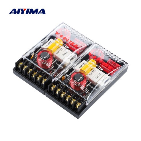 AIYIMA 2Pcs 200W 오디오카 스피커 2Way 크로스 트레블 베이스 독립 스피커 필터 고주파 분배기