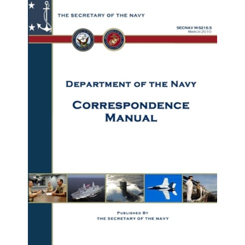 (영문도서) Department of the Navy Correspondence Manual Paperback, Lulu.com, English, 9781304244710
