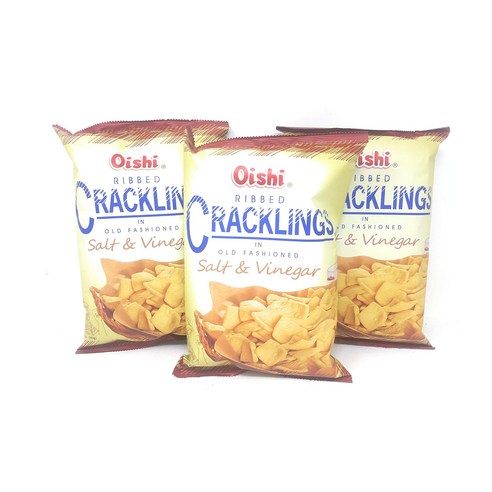 Oishi Ribbed Cracklings in Old Fashioned Salt & Vinegar 90g 6 Pack null, 6개