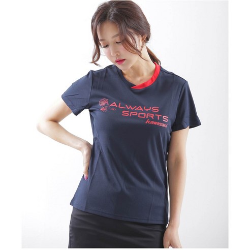 가와사키배드민턴 SPORTS WEAR ST-17298 여성 라운드티셔츠