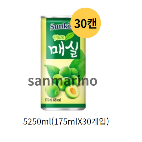 썬키스트 매실 175mlx30캔x2박스, 175ml, 60개 Best Top3