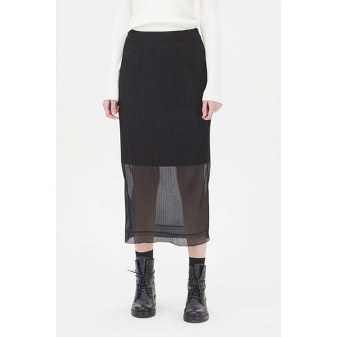 시슬리 투명사 배색 주름 스커트 SAKS01411 115106