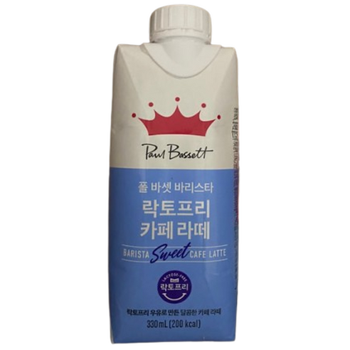 폴바셋 바리스타 스윗 락토프리 카페라떼, 330ml, 12개