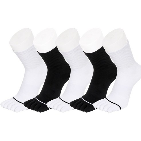 삭스이즘 남성 발가락양말 중목 언더라인 5켤레