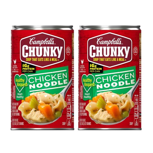 Campbell''s Chunky Chicken Noodle 캠벨 청키 치킨 누들 통조림 18.6oz (527g) 2팩, 527g, 1개