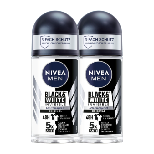 니베아 맨 데오 롤온 블랙&화이트 50ml X 2개 / NIVEA