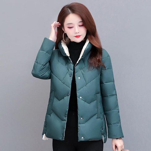 【DF】여성 다운 재킷 겨울 새로운 패션 스탠드 칼라 중년 어머니 고급 화이트 오리 자켓