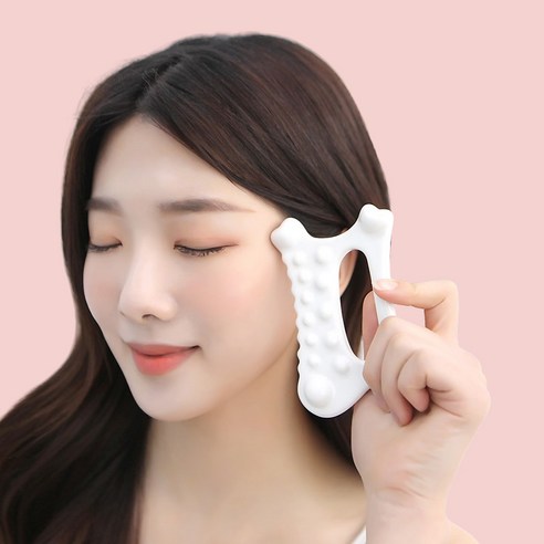NEXT MOTION 세라믹 러브 플로우 속살 괄사 마사지기, 크림 화이트