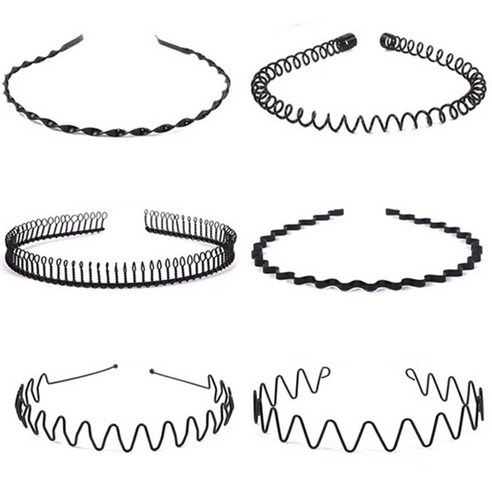 정담 남여공용 스틸 헤어밴드 6종세트