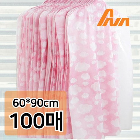 아나 국산 업소용 대량구매 투명창 부직포옷커버100p 60X90cm 핑크, 100개, 1개
