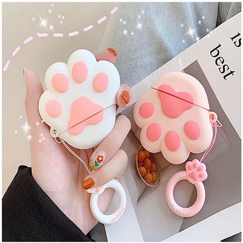 뷰라뷰 에어팟 2 케이스, 하얀냥이, M1000