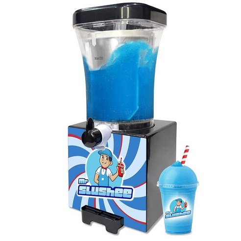 Mr Slushee 가정용 슬러시 기계 주방용 새롭고 개선된 조리대 슬러시 메이커 1.005ml(33온스) 얼음처럼 차가운 냉동 슬러시 음료 슬러시 컵 좋아하는 음료수를