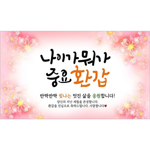 [해피파티] 환갑현수막 12종(호칭없음), 12. 나이가뭐가중요환갑