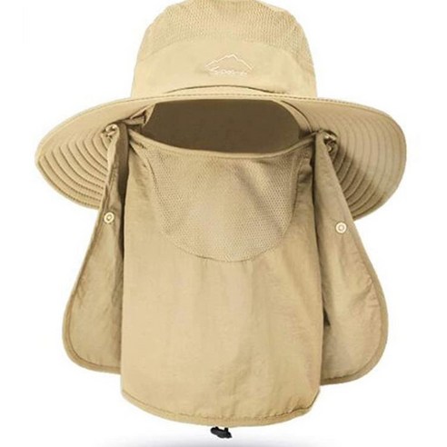 Xzante 남자와 여자를위한 낚시 모자 얼굴 덮개와 목 플랩을 가진 옥외 UV 태양 보호 넓은 챙 갈색