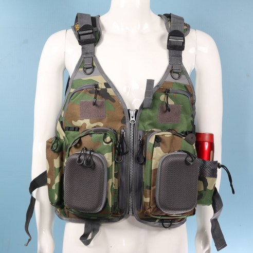 [LF] 낚시 구명 조끼 야외 스포츠 남자 통기성 안전 생존 유틸리티 조끼 거품 부력 기능 구매, 색깔1