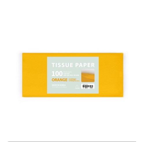 PaperPhant 다용도 Color 색화지 2절 (Tissue Paper), 오렌지, 100개