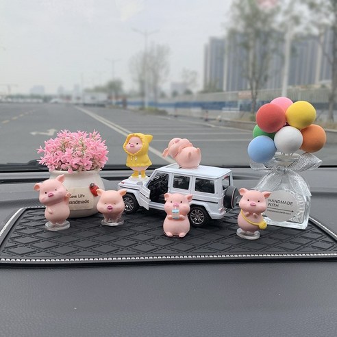 차내 액세서리 장식품, 1 건, 6마리 돼지 분초 색동병 흰둥이 G그랜드 미디엄