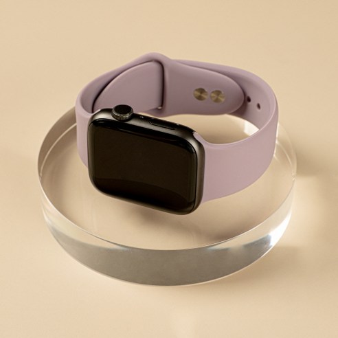 모할랩 애플워치 3/4/5/6/7/8/SE 호환 실리콘 더블 단추 스트랩, 04 라벤더, 42mm/44mm/45mm