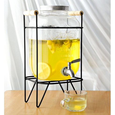업소용 음료디스펜서 대용량 수도꼭지 유리 물통정수기, 상세페이지 참고, 4L, 1개