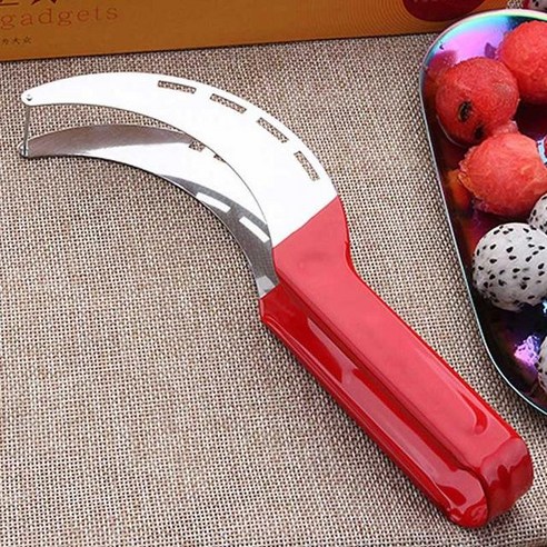 스테인레스 스틸 수박 슬라이서 커터 corer 멜론 스푼 필러 아이스크림 펠렛 기계 야채 과일 나이프, Cut watermelon