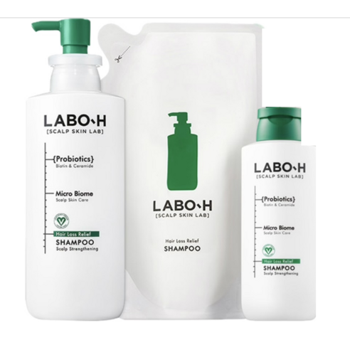 라보에이치 두피강화 클리닉 탈모증상완화 약산성 샴푸, 400ml, 3개