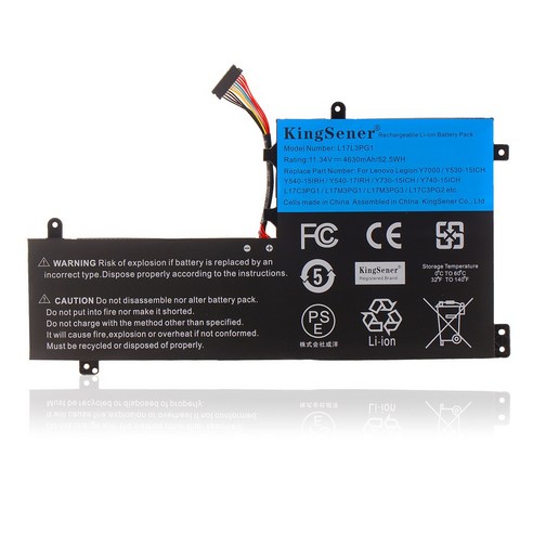 KingSener L17L3PG1 Laptop Battery for Lenovo Legion Y530 Y530-15ICH Y730-15ICH Y7000 Y7000P L17C3PG1, L17L3PG1 52.5Wh/4630mAh