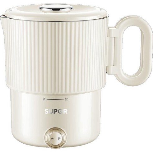 분유포트 휴대용 전기포트 접이식 무선 미니 여행용 커피 캠핑, B. 흰색 + 회색