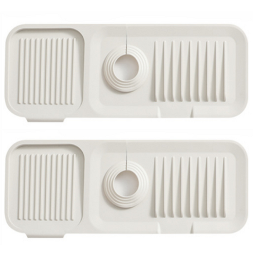 에쉬울프 수전홈패드 싱크대 실리콘 물고임 방지 1+1, 화이트, 2개