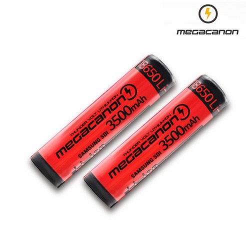 (2개세트) 18650 배터리 메가캐논 3500mAh 충전지, 1개입, 2개