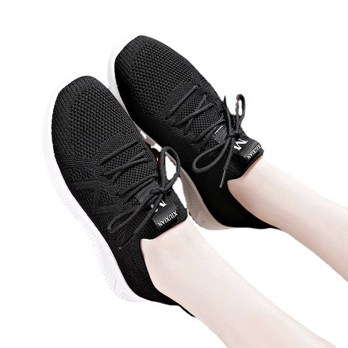 ANKRIC 댄스화 여성용 댄스 신발 소프트 스포츠 쿨링, A09 블랙, 40