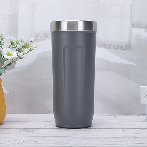 다국적 신형 20oz 자동차 컵 304 스테인리스강 보온컵 야외 차량 얼음 슈퍼컵, 550ml, 회색/회색